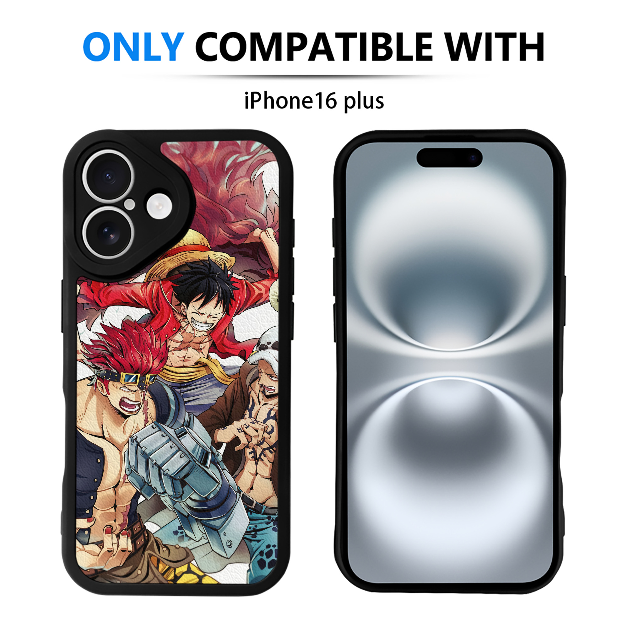 （画像用） ワンピース ONE PIECE 【iPhone 16シリーズ対応】シリコンスマホケース（レザー調） 材質：シリコン